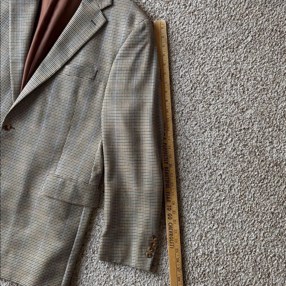 John W. Nordstrom Loro Piana Pure Cashmere Houndstooth Check Sport Coat 44 L